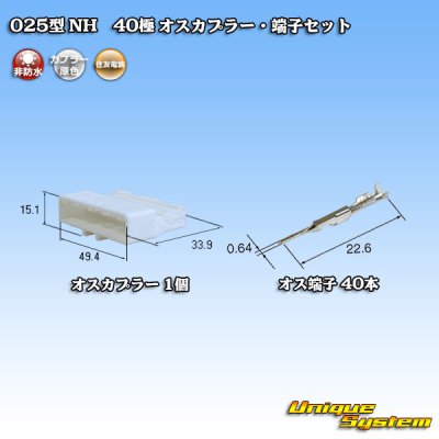 Photo1: [Sumitomo Wiring Systems] 025-type NH non-waterproof 40-pole male-coupler & terminal set