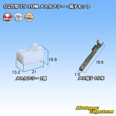 Photo1: [Sumitomo Wiring Systems] 025-type TS non-waterproof 10-pole female-coupler & terminal set