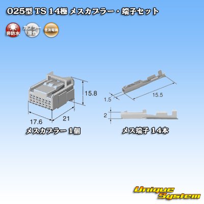 Photo4: [Sumitomo Wiring Systems] 025-type TS non-waterproof 14-pole female-coupler & terminal set