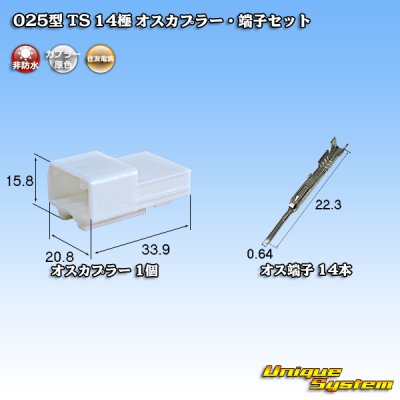 Photo1: [Sumitomo Wiring Systems] 025-type TS non-waterproof 14-pole male-coupler & terminal set