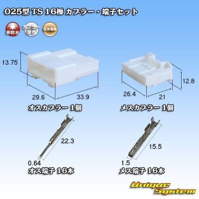 Photo1: [Sumitomo Wiring Systems] 025-type TS non-waterproof 16-pole coupler & terminal set