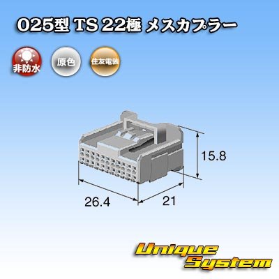 Photo3: [Sumitomo Wiring Systems] 025-type TS non-waterproof 22-pole female-coupler