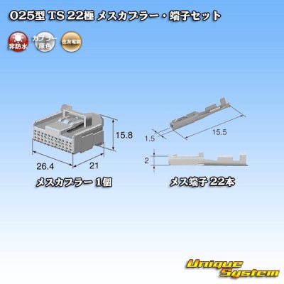 Photo4: [Sumitomo Wiring Systems] 025-type TS non-waterproof 22-pole female-coupler & terminal set