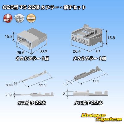 Photo6: [Sumitomo Wiring Systems] 025-type TS non-waterproof 22-pole coupler & terminal set
