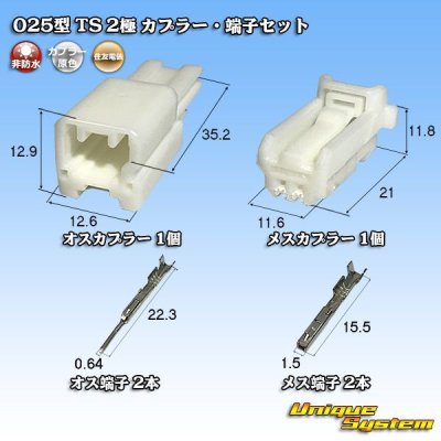 Photo1: [Sumitomo Wiring Systems] 025-type TS non-waterproof 2-pole coupler & terminal set