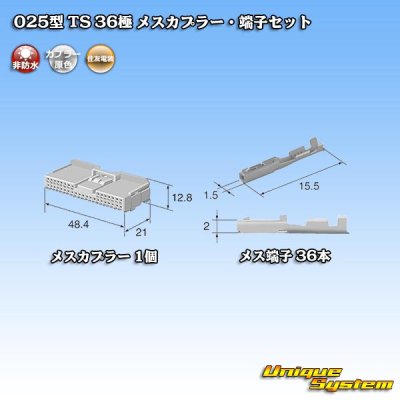 Photo4: [Sumitomo Wiring Systems] 025-type TS non-waterproof 36-pole female-coupler & terminal set