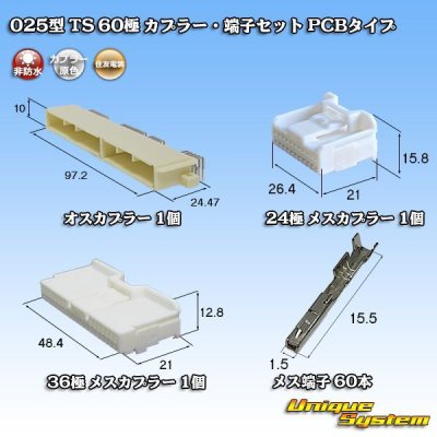 Photo1: [Sumitomo Wiring Systems] 025-type TS non-waterproof 60-pole coupler & terminal set PCB-type