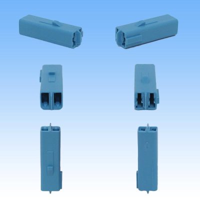 Photo3: [Sumitomo Wiring Systems] 050-type HB non-waterproof 2-pole coupler & terminal set (blue)