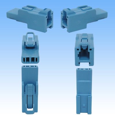 Photo2: [Sumitomo Wiring Systems] 050-type HB non-waterproof 2-pole male-coupler & terminal set (blue)