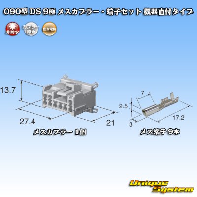 Photo5: [Sumitomo Wiring Systems] 090-type DS non-waterproof 9-pole female-coupler & terminal set (device direct attachment type)