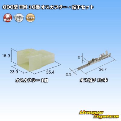 Photo1: [Sumitomo Wiring Systems] 090-type HM non-waterproof 10-pole male-coupler & terminal set