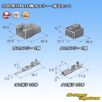 Photo5: [Sumitomo Wiring Systems] 090-type HM non-waterproof 10-pole coupler & terminal set