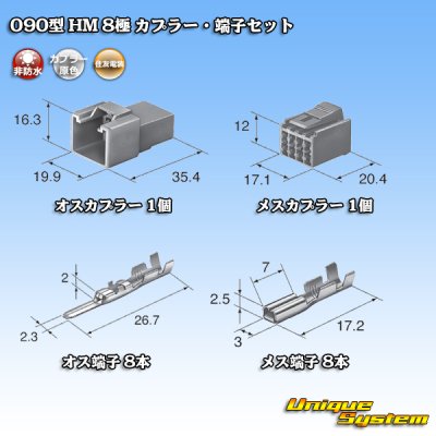 Photo5: [Sumitomo Wiring Systems] 090-type HM non-waterproof 8-pole coupler & terminal set