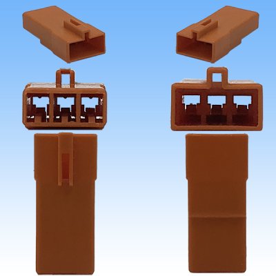 Photo3: [Sumitomo Wiring Systems] 090-type MT non-waterproof 3-pole female-coupler type-2 (orange) (male-side diode built-in series)