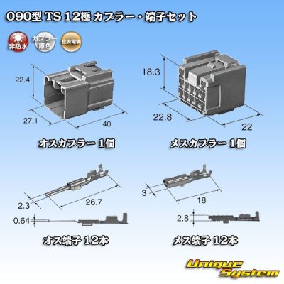 Photo5: [Sumitomo Wiring Systems] 090-type TS non-waterproof 12-pole coupler & terminal set