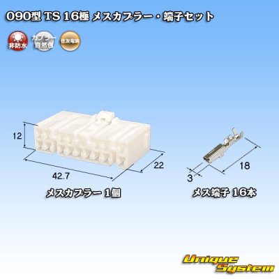 Photo1: [Sumitomo Wiring Systems] 090-type TS non-waterproof 16-pole female-coupler & terminal set