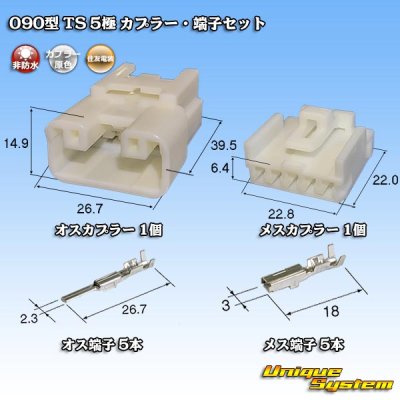 Photo1: [Sumitomo Wiring Systems] 090-type TS non-waterproof 5-pole coupler & terminal set