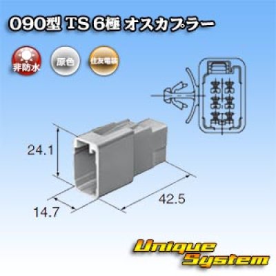 Photo3: [Sumitomo Wiring Systems] 090-type TS non-waterproof 6-pole male-coupler