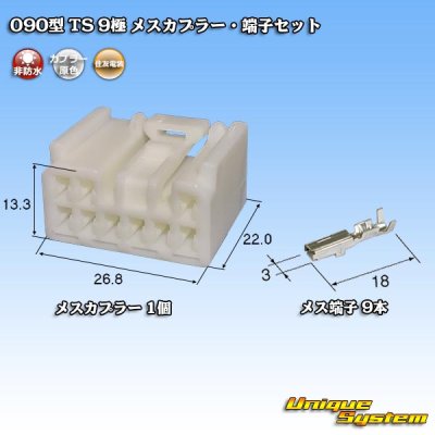 Photo1: [Sumitomo Wiring Systems] 090-type TS non-waterproof 9-pole female-coupler & terminal set