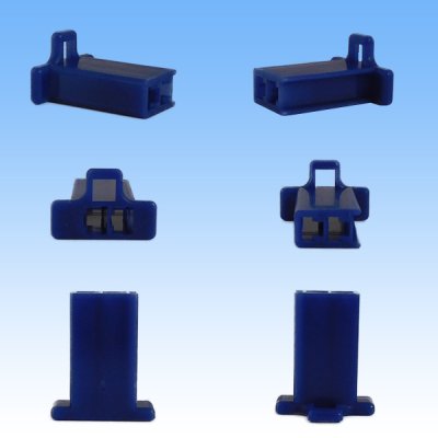 Photo2: [Sumitomo Wiring Systems] 110-type MTW non-waterproof 2-pole female-coupler & terminal set (blue)
