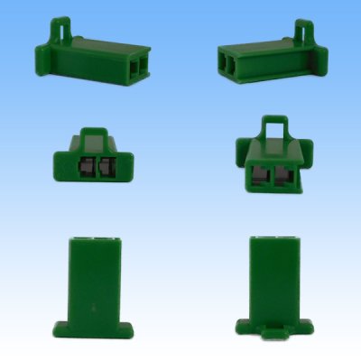 Photo2: [Sumitomo Wiring Systems] 110-type MTW non-waterproof 2-pole female-coupler & terminal set (green)