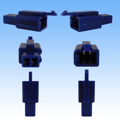Photo2: [Sumitomo Wiring Systems] 110-type MTW non-waterproof 2-pole coupler & terminal set (blue)