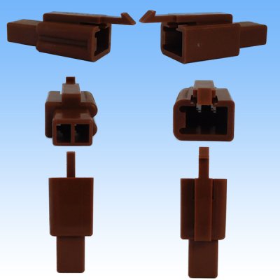 Photo2: [Sumitomo Wiring Systems] 110-type MTW non-waterproof 2-pole male-coupler & terminal set (brown)