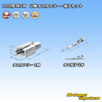 Photo4: [Sumitomo Wiring Systems] 110-type MTW non-waterproof 2-pole male-coupler & terminal set