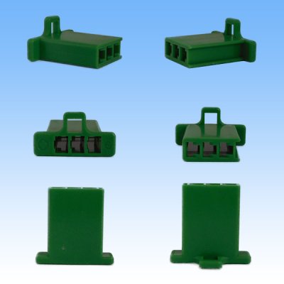 Photo2: [Sumitomo Wiring Systems] 110-type MTW non-waterproof 3-pole female-coupler & terminal set (green)