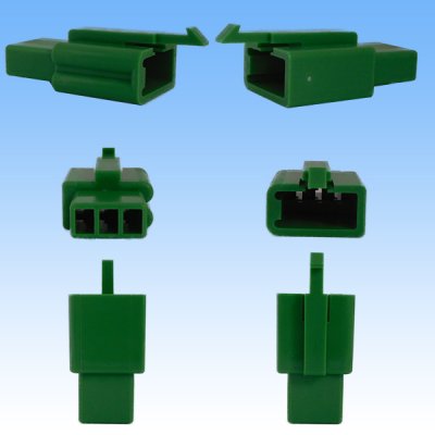 Photo2: [Sumitomo Wiring Systems] 110-type MTW non-waterproof 3-pole coupler & terminal set (green)