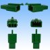 Photo2: [Sumitomo Wiring Systems] 110-type MTW non-waterproof 3-pole male-coupler & terminal set (green) (2)