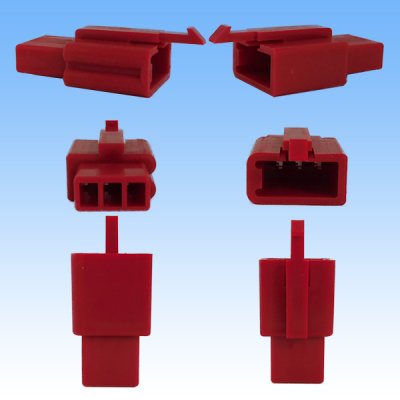 Photo2: [Sumitomo Wiring Systems] 110-type MTW non-waterproof 3-pole male-coupler (red)