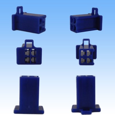 Photo2: [Sumitomo Wiring Systems] 110-type MTW non-waterproof 4-pole female-coupler & terminal set (blue)