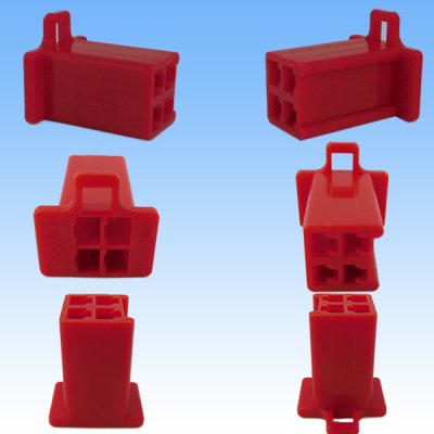 Photo3: [Sumitomo Wiring Systems] 110-type MTW non-waterproof 4-pole coupler & terminal set (red)