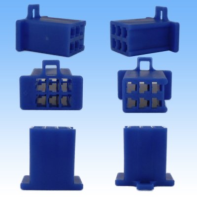 Photo3: [Sumitomo Wiring Systems] 110-type MTW non-waterproof 6-pole coupler & terminal set (blue)