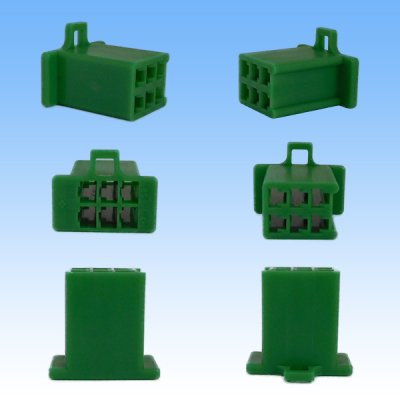 Photo2: [Sumitomo Wiring Systems] 110-type MTW non-waterproof 6-pole female-coupler & terminal set (green)
