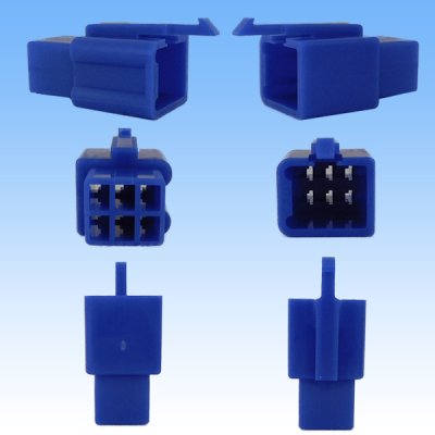 Photo2: [Sumitomo Wiring Systems] 110-type MTW non-waterproof 6-pole male-coupler (blue)
