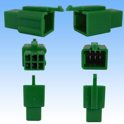 Photo2: [Sumitomo Wiring Systems] 110-type MTW non-waterproof 6-pole male-coupler & terminal set (green)