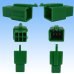 Photo2: [Sumitomo Wiring Systems] 110-type MTW non-waterproof 6-pole male-coupler & terminal set (green) (2)