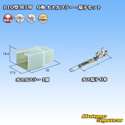 Photo1: [Sumitomo Wiring Systems] 110-type MTW non-waterproof 6-pole male-coupler & terminal set