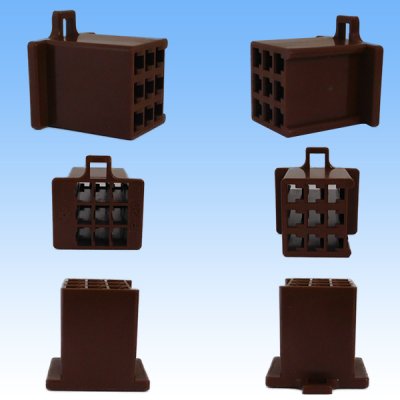 Photo2: [Sumitomo Wiring Systems] 110-type MTW non-waterproof 9-pole female-coupler & terminal set (brown)