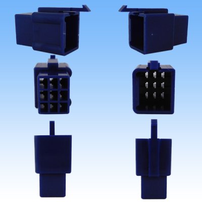 Photo2: [Sumitomo Wiring Systems] 110-type MTW non-waterproof 9-pole male-coupler & terminal set (blue)