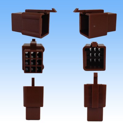 Photo2: [Sumitomo Wiring Systems] 110-type MTW non-waterproof 9-pole male-coupler & terminal set (brown)