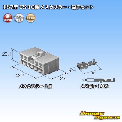 Photo5: [Sumitomo Wiring Systems] 187-type TS non-waterproof 10-pole female-coupler & terminal set