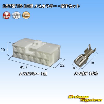 Photo1: [Sumitomo Wiring Systems] 187-type TS non-waterproof 10-pole female-coupler & terminal set