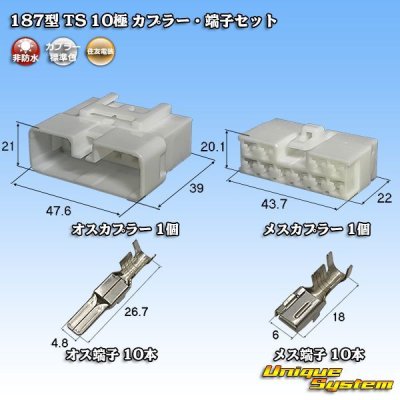 Photo1: [Sumitomo Wiring Systems] 187-type TS non-waterproof 10-pole coupler & terminal set