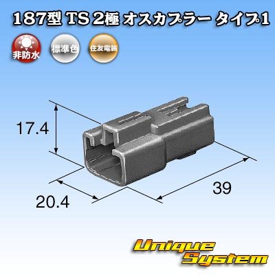 Photo4: [Sumitomo Wiring Systems] 187-type TS non-waterproof 2-pole male-coupler type-1