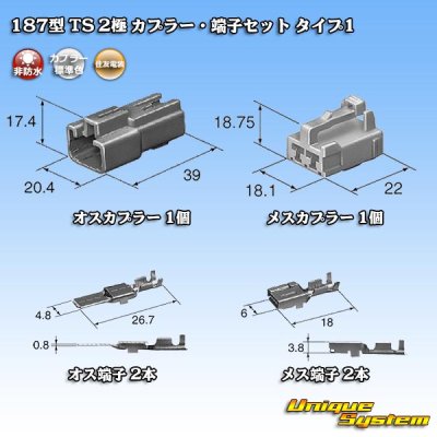 Photo8: [Sumitomo Wiring Systems] 187-type TS non-waterproof 2-pole coupler & terminal set type-1