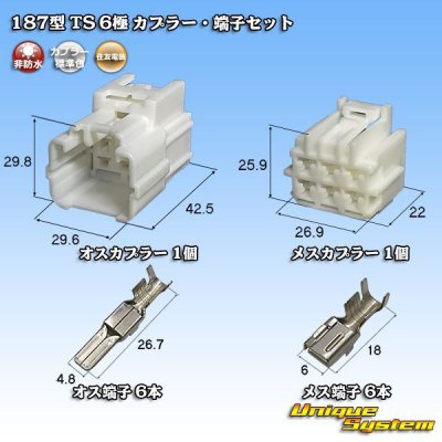 Photo1: [Sumitomo Wiring Systems] 187-type TS non-waterproof 6-pole coupler & terminal set