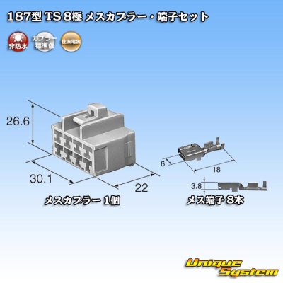 Photo5: [Sumitomo Wiring Systems] 187-type TS non-waterproof 8-pole female-coupler & terminal set